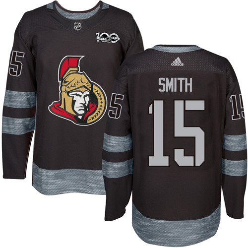Adidas Senators #15 Zack Smith Black 1917-100th Anniversary Stitched NHL Jersey